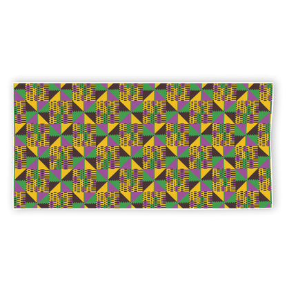 African Kente Pattern Print Beach Towel