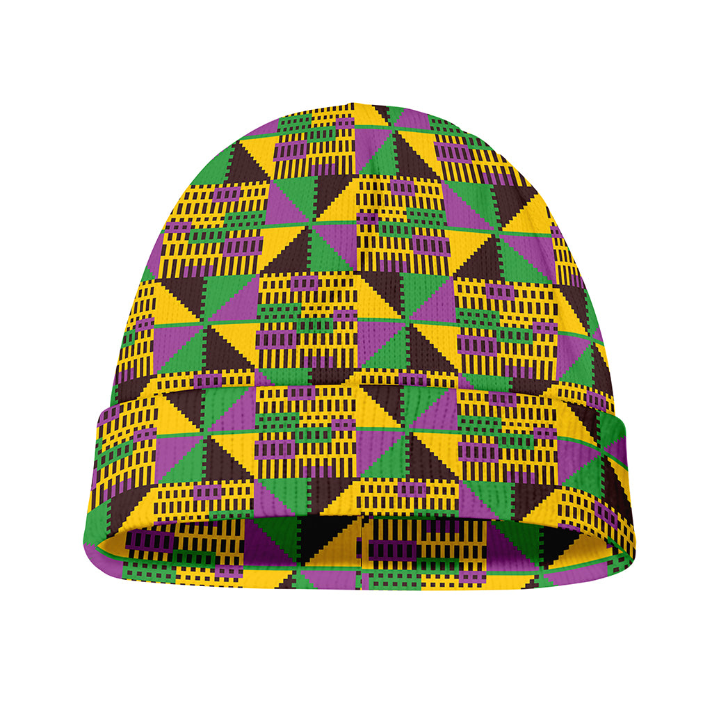 African Kente Pattern Print Beanie