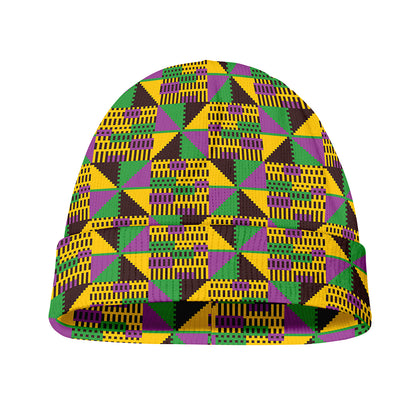 African Kente Pattern Print Beanie