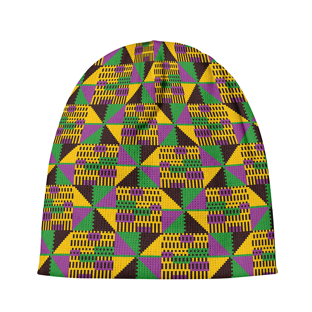 African Kente Pattern Print Beanie
