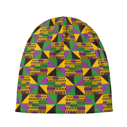 African Kente Pattern Print Beanie