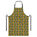 African Kente Pattern Print Bib Apron With Pocket