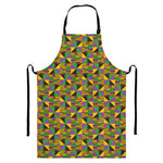 African Kente Pattern Print Bib Apron With Pocket