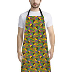 African Kente Pattern Print Bib Apron With Pocket