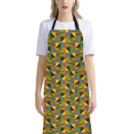 African Kente Pattern Print Bib Apron With Pocket