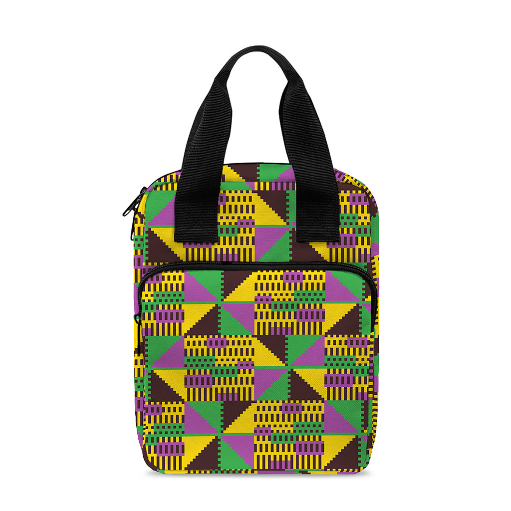 African Kente Pattern Print Bible Tote Bag