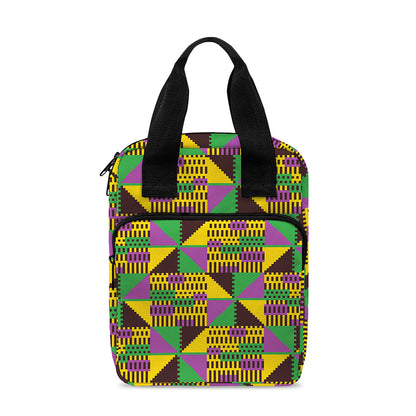 African Kente Pattern Print Bible Tote Bag