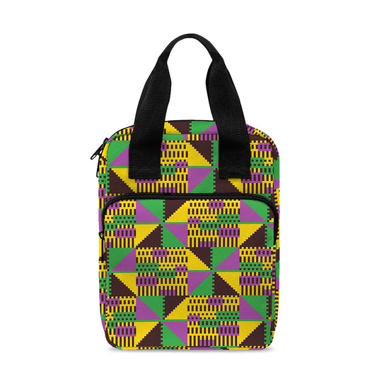 African Kente Pattern Print Bible Tote Bag