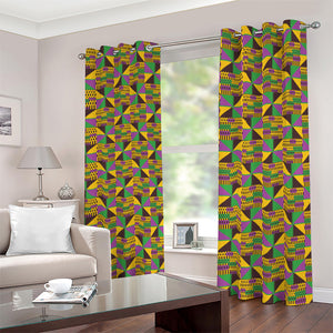 African Kente Pattern Print Blackout Grommet Curtains