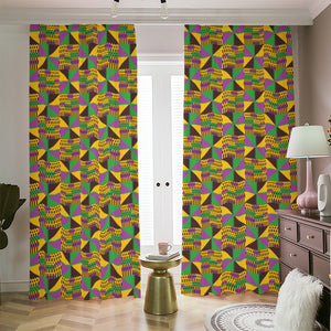 African Kente Pattern Print Blackout Pencil Pleat Curtains