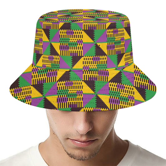 African Kente Pattern Print Bucket Hat