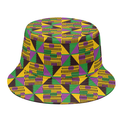 African Kente Pattern Print Bucket Hat