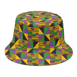 African Kente Pattern Print Bucket Hat