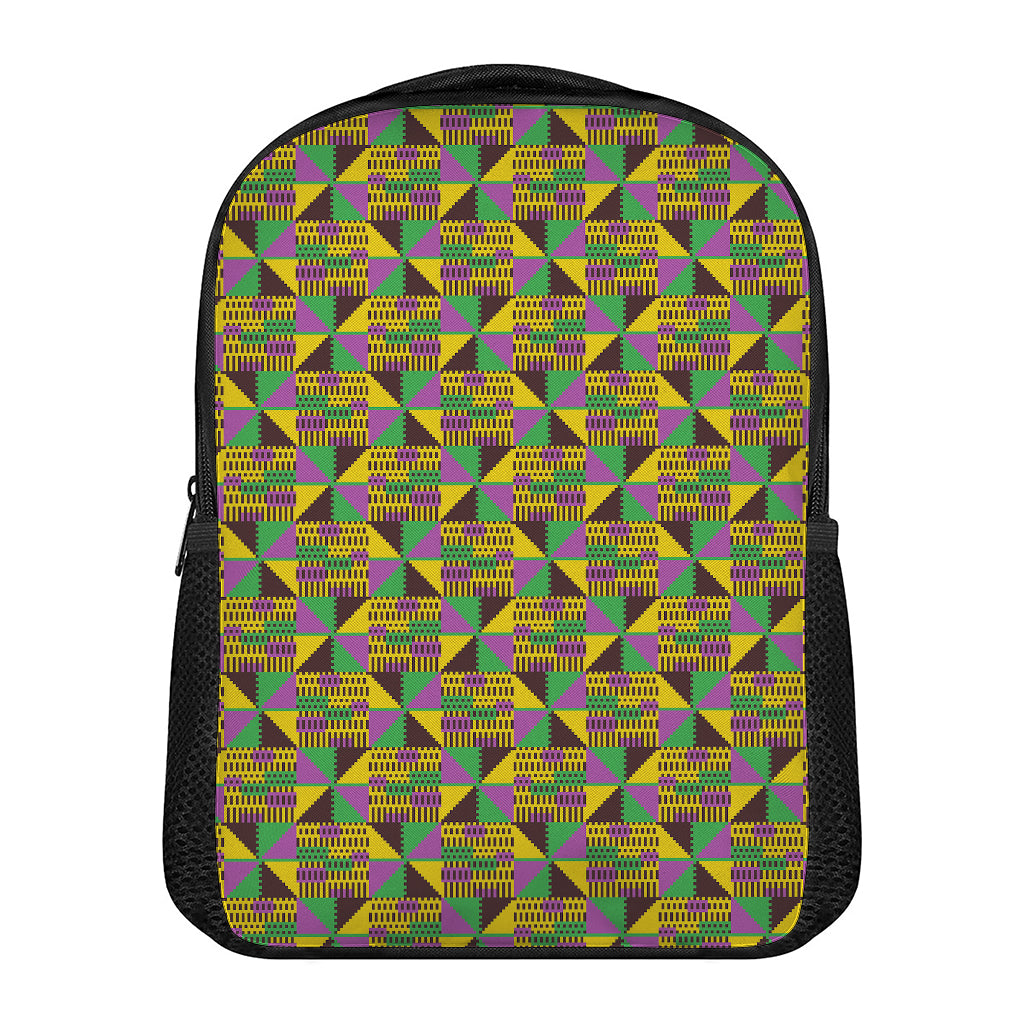 African Kente Pattern Print Casual Backpack