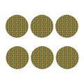 African Kente Pattern Print Coaster Set