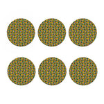 African Kente Pattern Print Coaster Set