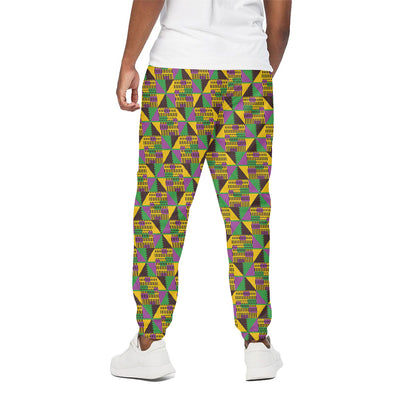 African Kente Pattern Print Cotton Pants