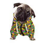 African Kente Pattern Print Dog Zip Up Hoodie