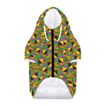 African Kente Pattern Print Dog Zip Up Hoodie