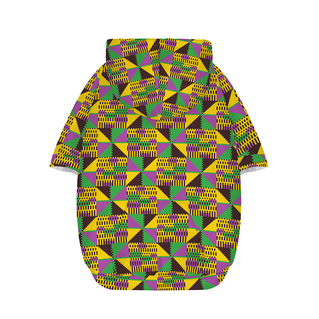 African Kente Pattern Print Dog Zip Up Hoodie