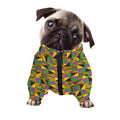 African Kente Pattern Print Dog Zip Up Jacket
