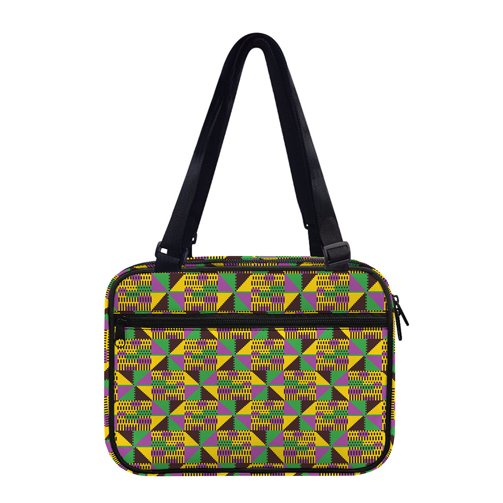 African Kente Pattern Print Double Strap Bible Bag