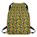 African Kente Pattern Print Drawstring Backpack