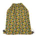 African Kente Pattern Print Drawstring Bag