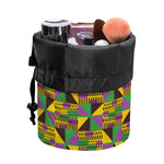 African Kente Pattern Print Drawstring Makeup Bag