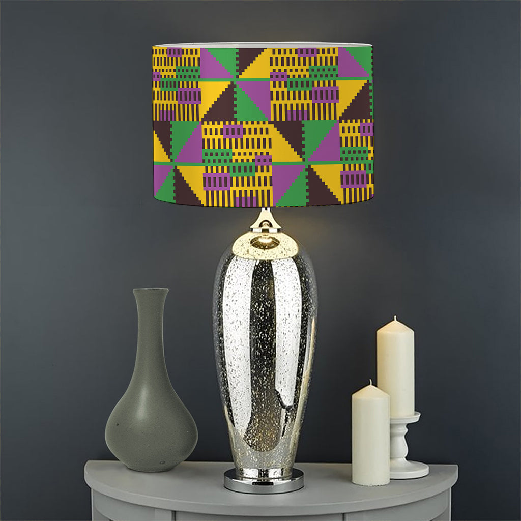 African Kente Pattern Print Drum Lamp Shade