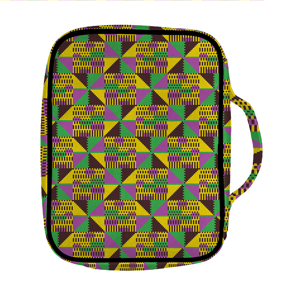 African Kente Pattern Print Front Pocket Bible Bag