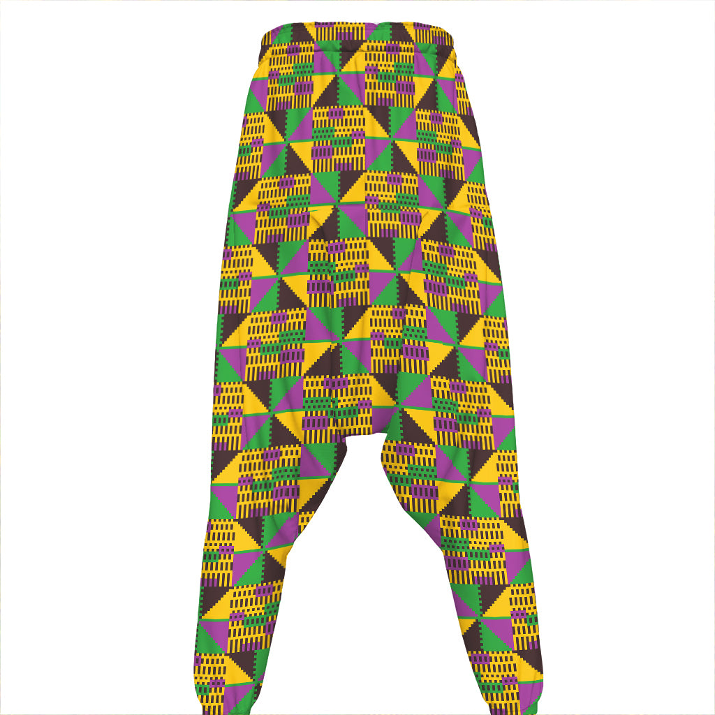 African Kente Pattern Print Hammer Pants