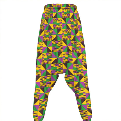 African Kente Pattern Print Hammer Pants