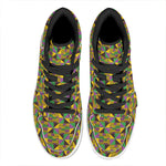 African Kente Pattern Print High Top Leather Sneakers