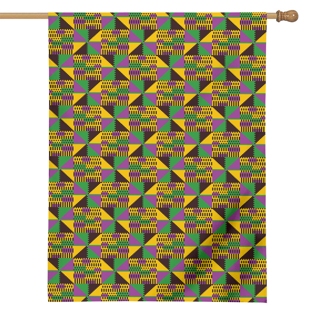 African Kente Pattern Print House Flag