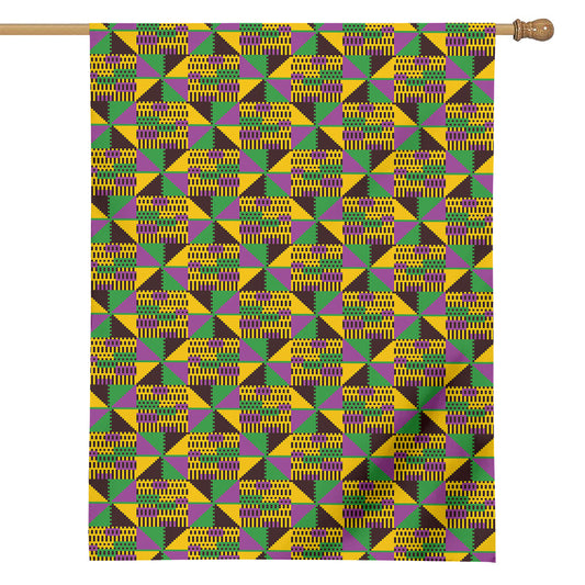 African Kente Pattern Print House Flag