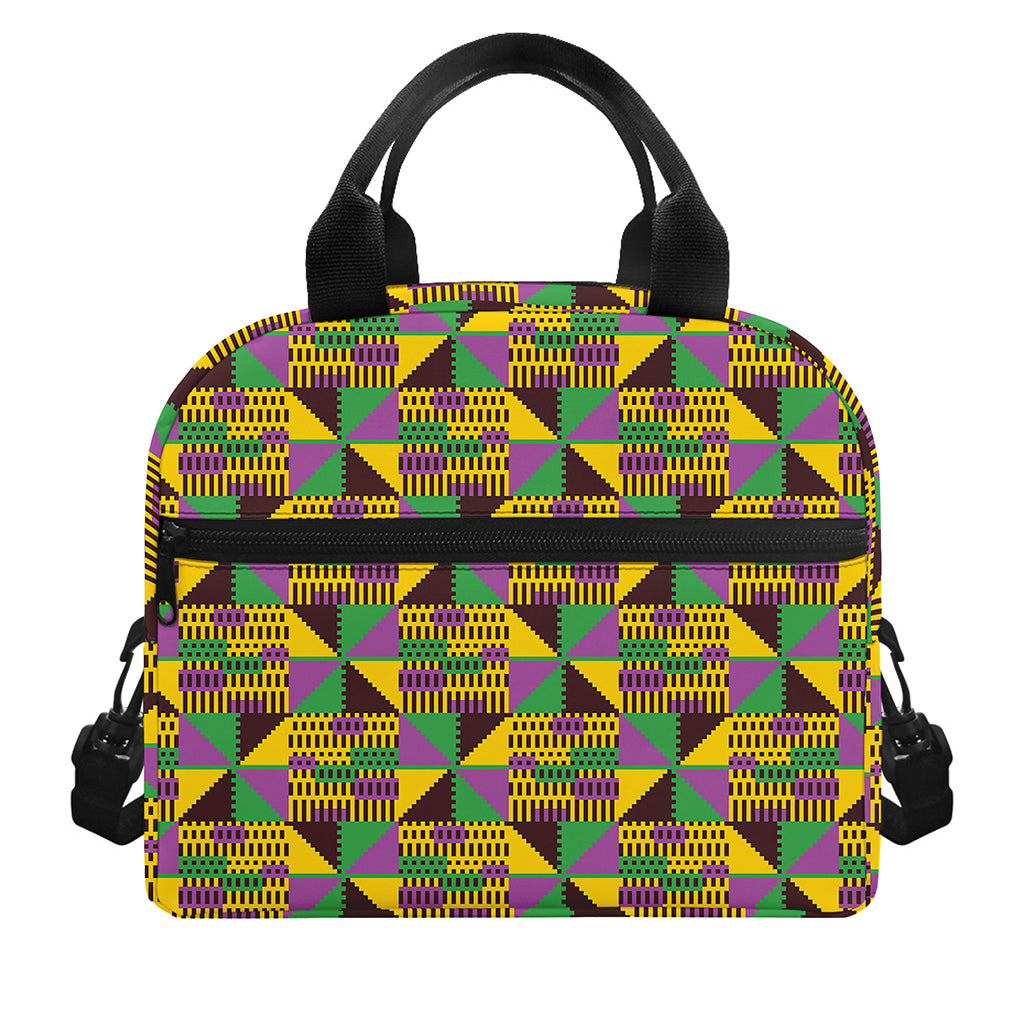 African Kente Pattern Print Insulated Lunch Bag