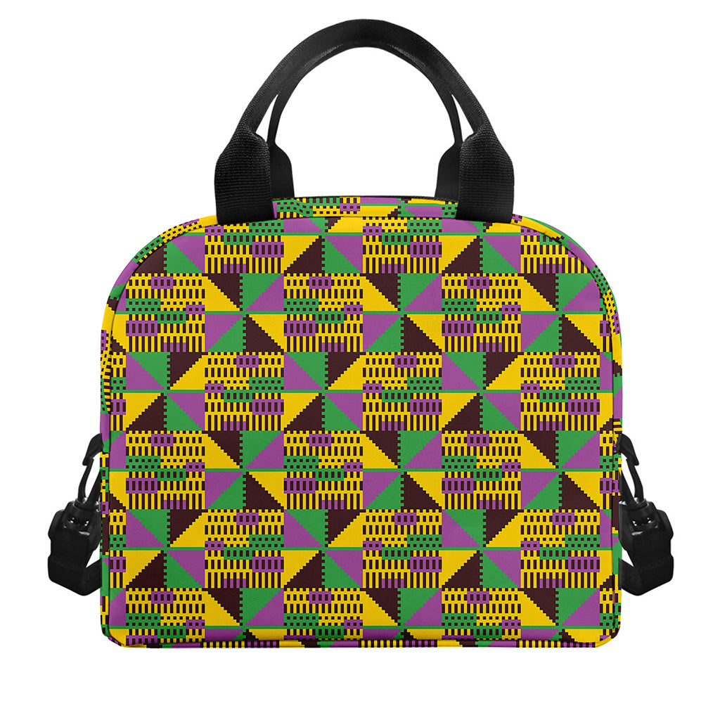 African Kente Pattern Print Insulated Lunch Bag