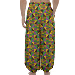 African Kente Pattern Print Lantern Pants