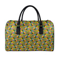 African Kente Pattern Print Leather Duffel Bag