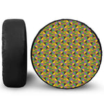 African Kente Pattern Print Leather Spare Tire Cover
