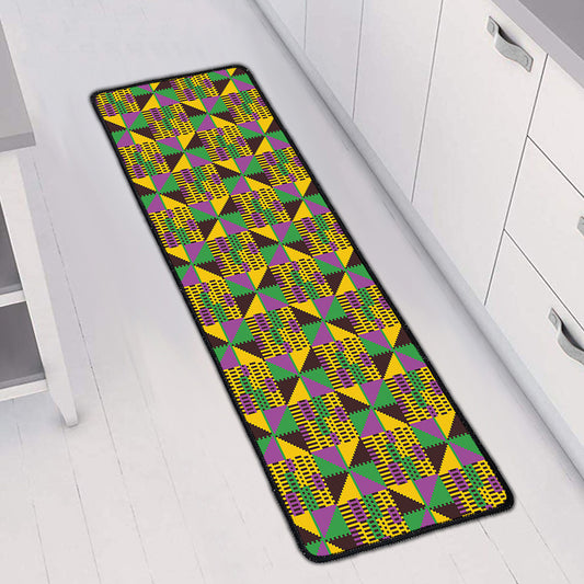 African Kente Pattern Print Long Kitchen Mat