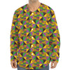 African Kente Pattern Print Long Sleeve Baseball Jersey