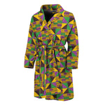 African Kente Pattern Print Men's Bathrobe