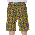 African Kente Pattern Print Men's Beach Shorts