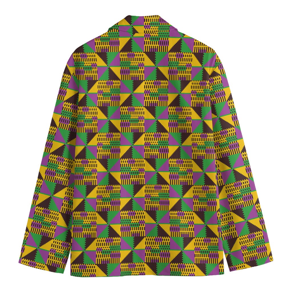 African Kente Pattern Print Men's Blazer