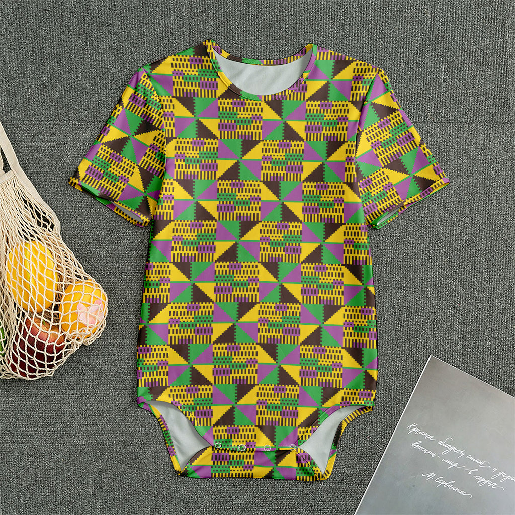 African Kente Pattern Print Men's Bodysuit