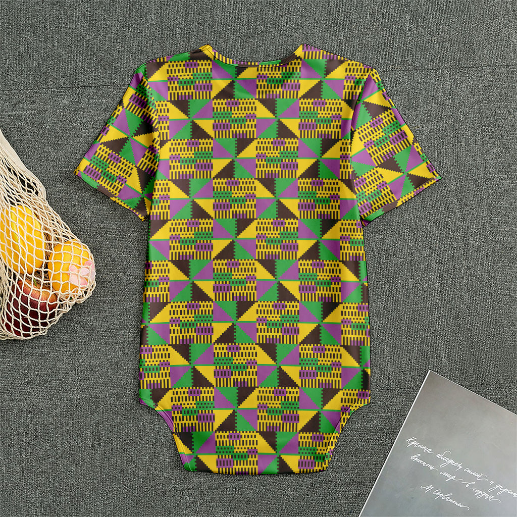 African Kente Pattern Print Men's Bodysuit