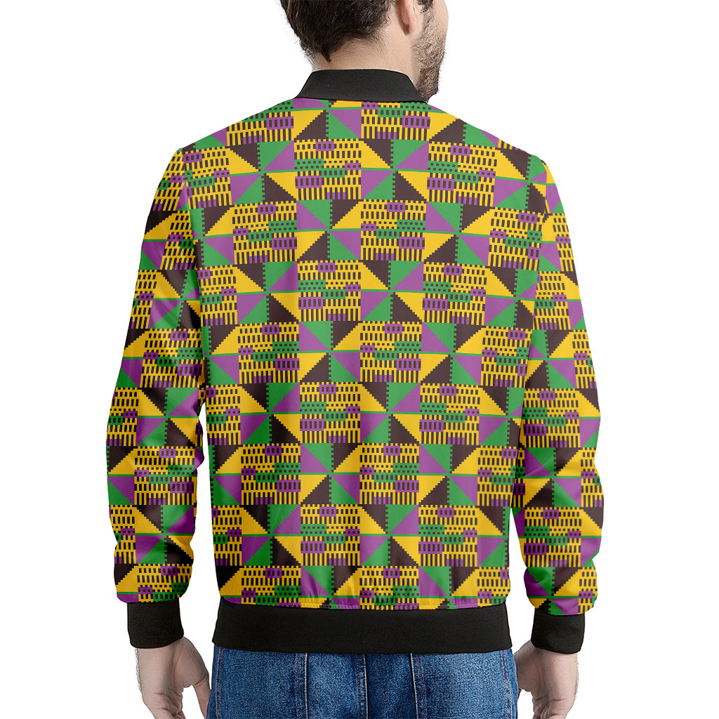 African Kente Pattern Print Men's Bomber Jacket