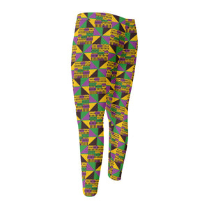 African Kente Pattern Print Men's Compression Pants